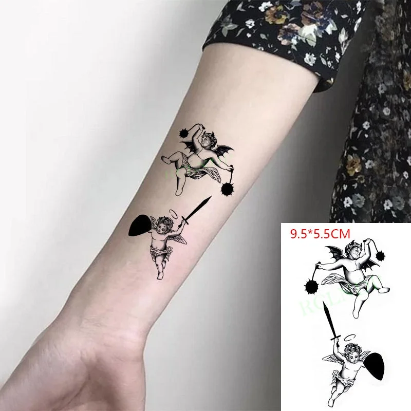Waterproof Temporary Tattoo Sticker Love Heart Pattern Letters Design Arabic Writing Flash Tatoo Fake Tatto for Woman Men