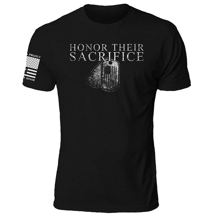 Men's Honor Their Sacrifice Printed Outdoor Casual Short Sleeve T-Shirt-Compassnice®