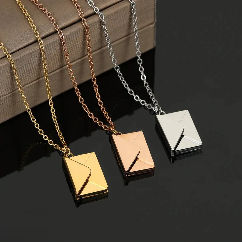 Envelope Necklace With Secret Message