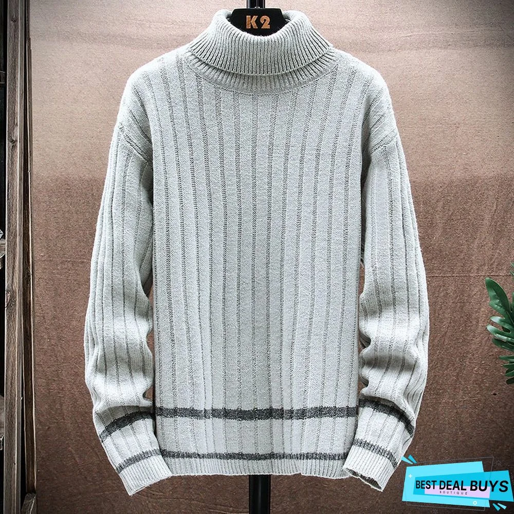 Men's High Neck Warm Sweater