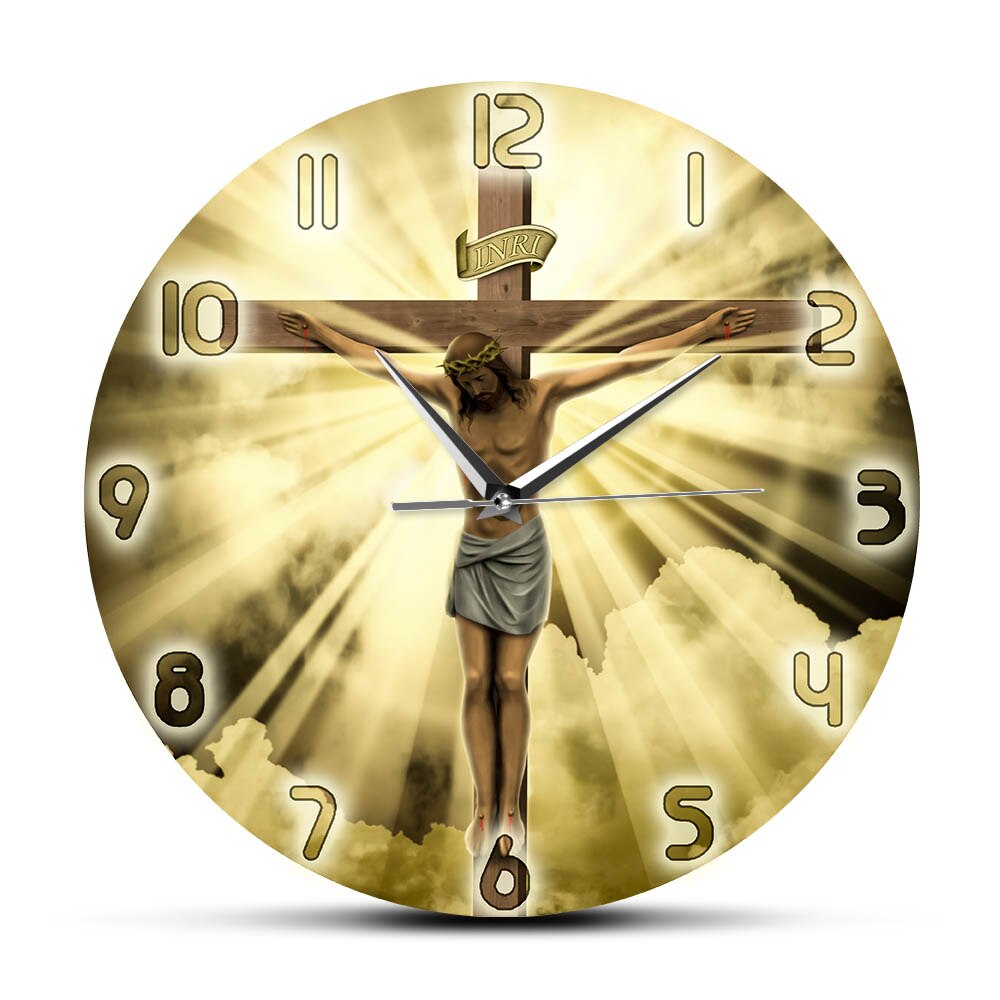 

Jesus Christ On Cross - Frameless Acrylic Wall Clock, 501 Original