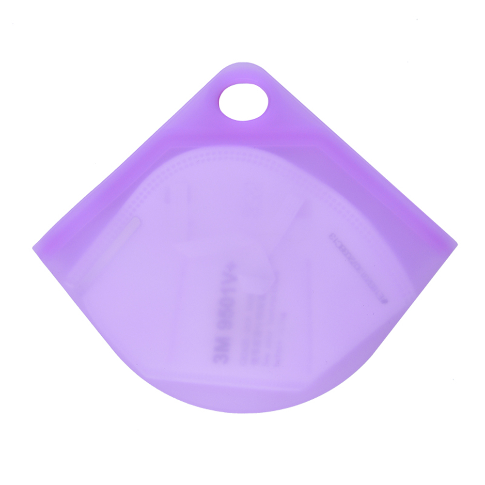 

Portable Silicone Mask Storage Container Organizer for KN95 N95 Face Mask, Purple, 501 Original