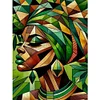 Green Girl Painting-11CT Stamped Cross Stitch 40*55cm/15.75*21.65in