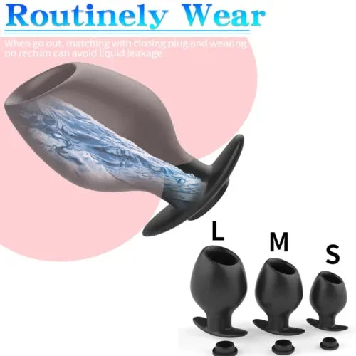 pornhint Pornhint Women Silicone BDSM Hollow Tail Anal Butt Plug Speculum Dilator Expander Bondage