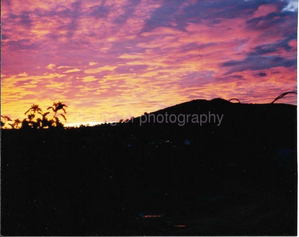 Sky On Fire FOUND Photo Poster paintingGRAPH ColorOriginal Snapshot VINTAGE 99 7