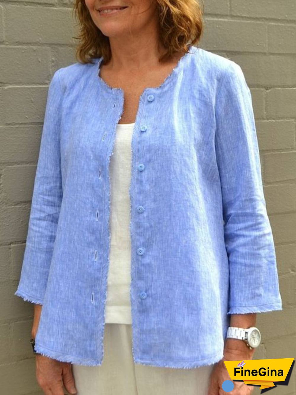Women Casual Plain Summer Lightweight Daily Casual Long sleeve Cotton-Blend Jacket