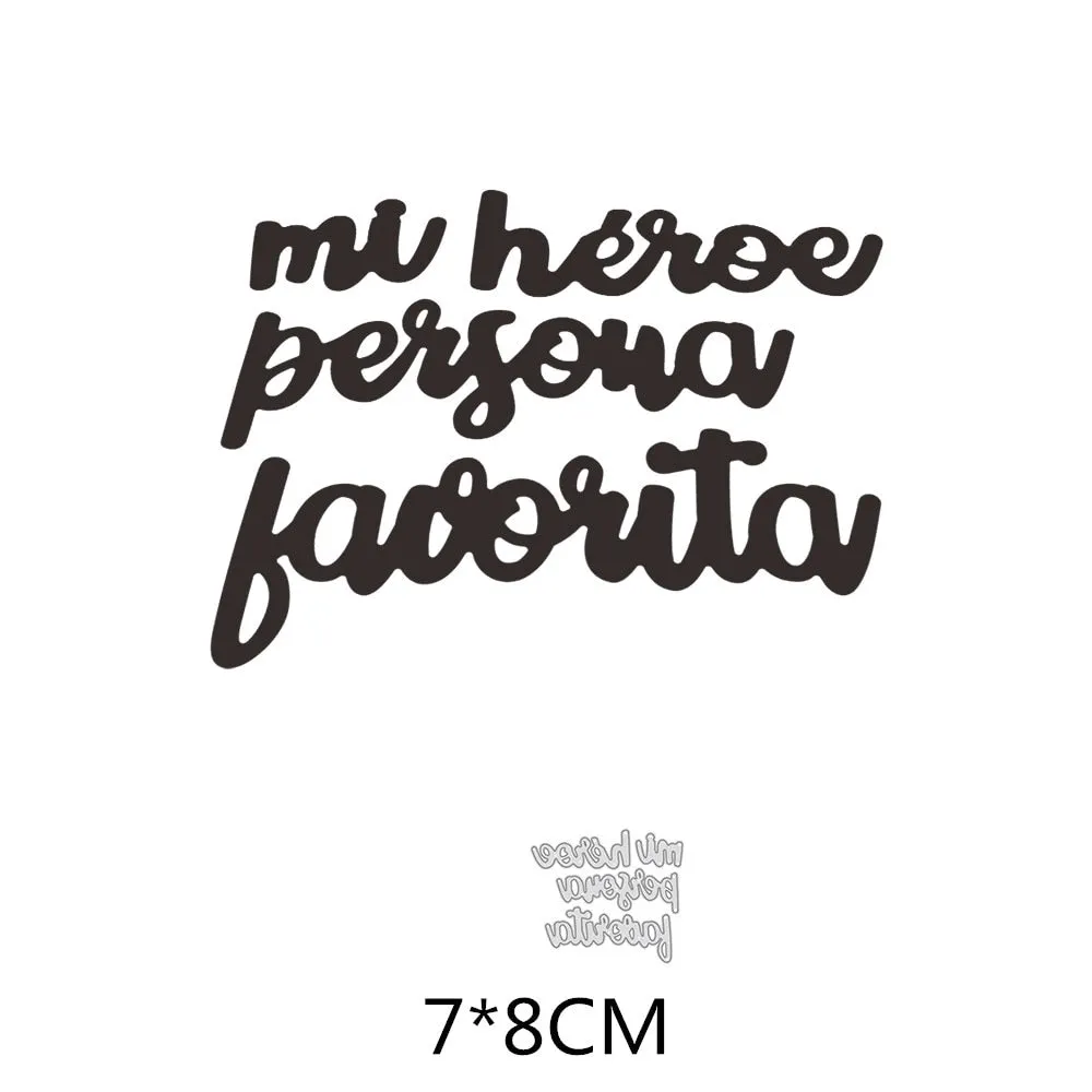 Various Spain Words Dies Cut Metal Stencil Template for DIY Embossing Paper Photo Album Gift Greeting Cards Making New Arrival