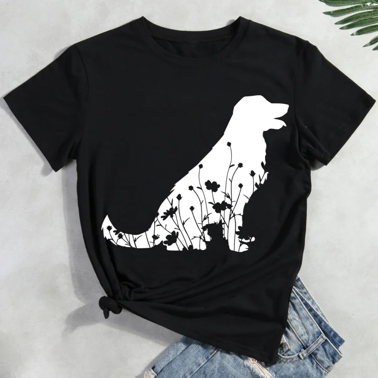 Floral Dog Pet Animal Lover T-shirt Tee -012312-CB