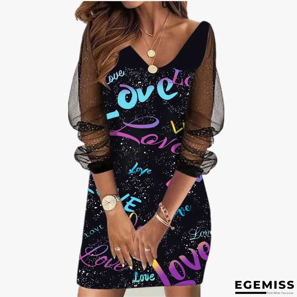 Sequin Perspective Mesh Women's Dress Black Dresses | EGEMISS