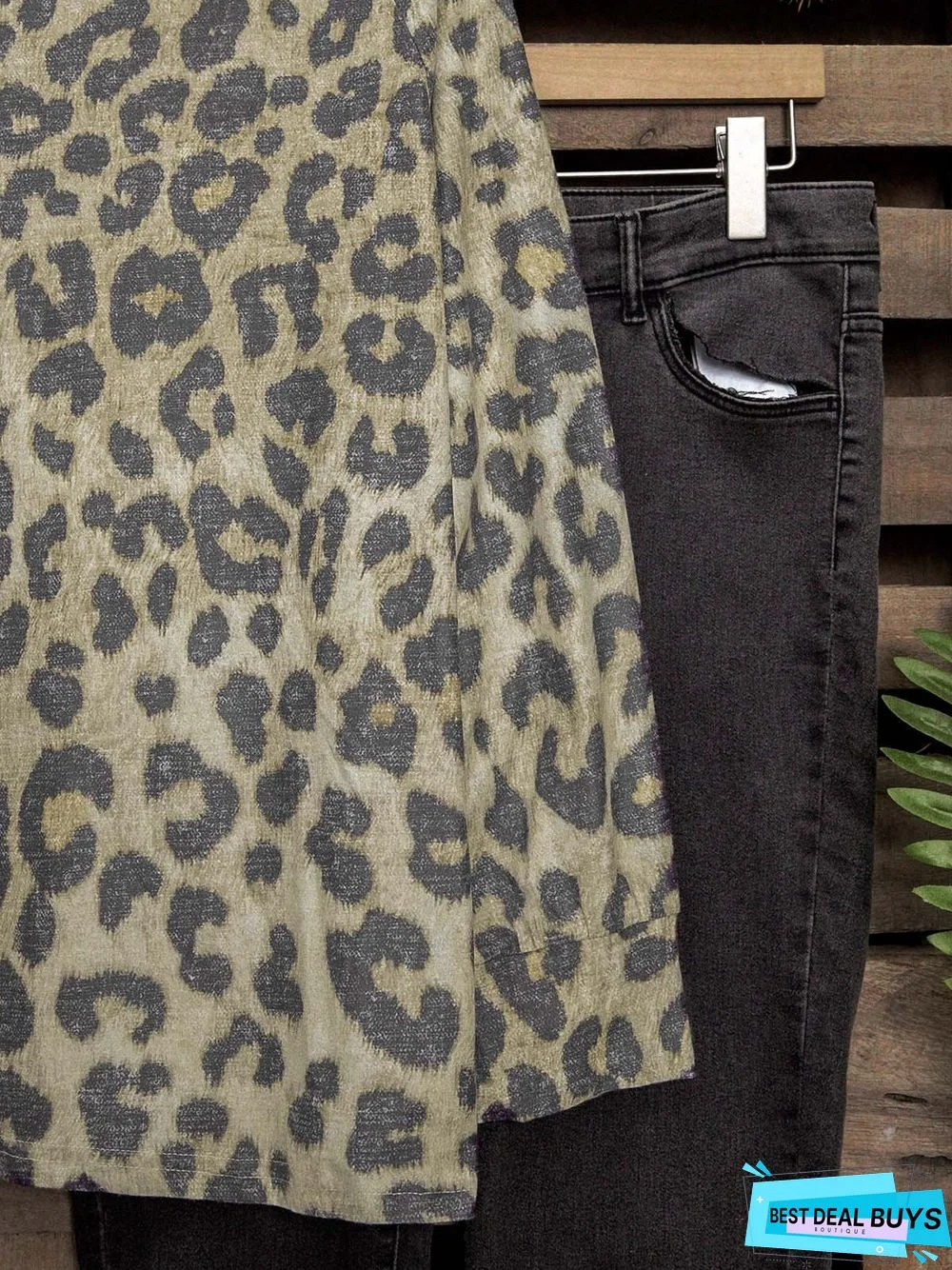 Leopard Crew Neck Casual Printed Leopard Top