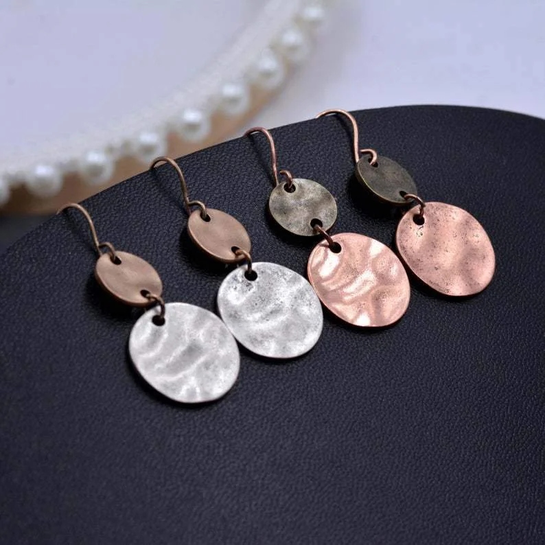 Vintage Coins Copper Earrings