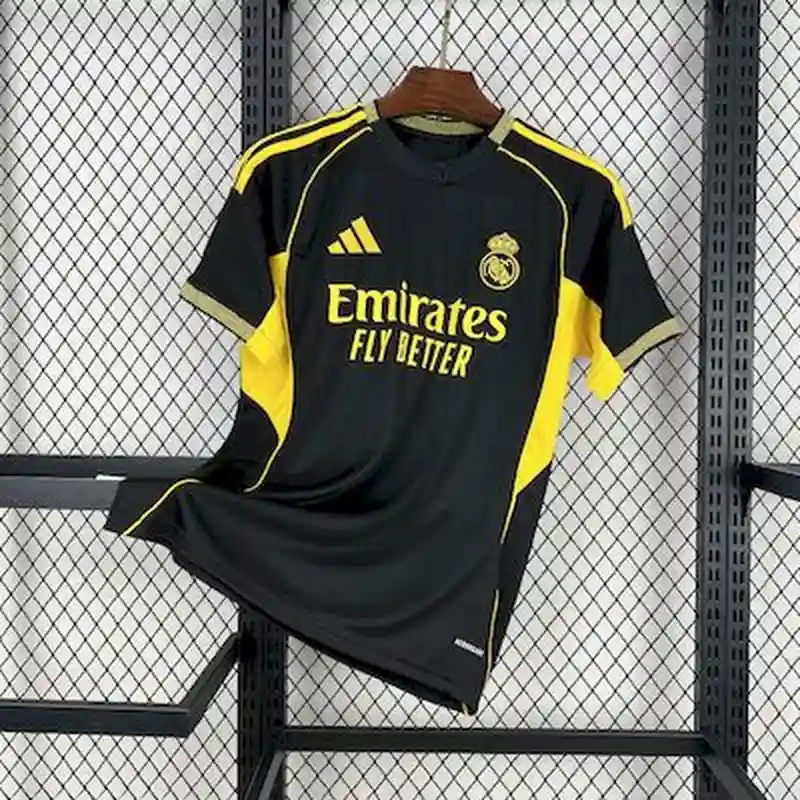 2025/26 Real Madrid Black and yellow special edition Jersey