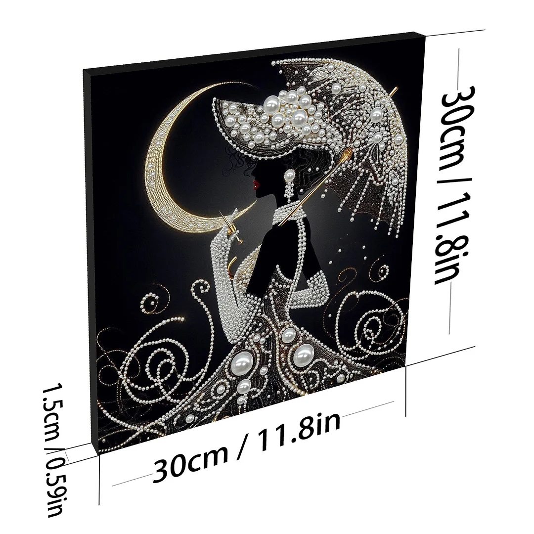 Elegant Lady - DIY Pearl Diamond Art Kit With Frame 30*30cm