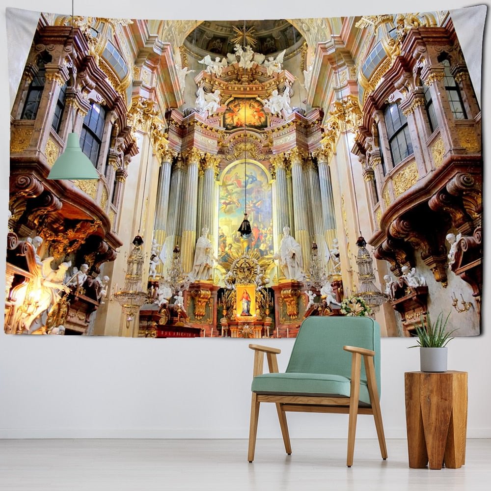 Vienna Christian Church Tapestry Home Boho Decor Witchcraft Wall Art Mural Drop Wall Cloth Christ Lord Angel Wall Tapestry