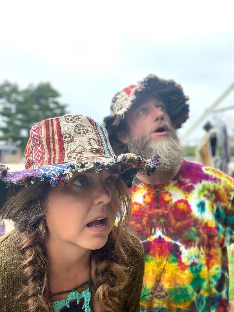 🍄Patchwork Multicolored Mushroom Hemp Hat with Hidden Pocket Fedorahats🎩