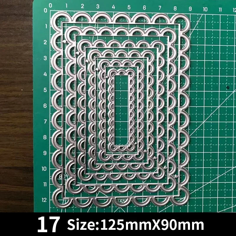 Frames Square Card Curves Border Metal Cutting Dies for DIY Scrapbook Cutting Die Paper Cards Embossed Decorative Craft Die Cut