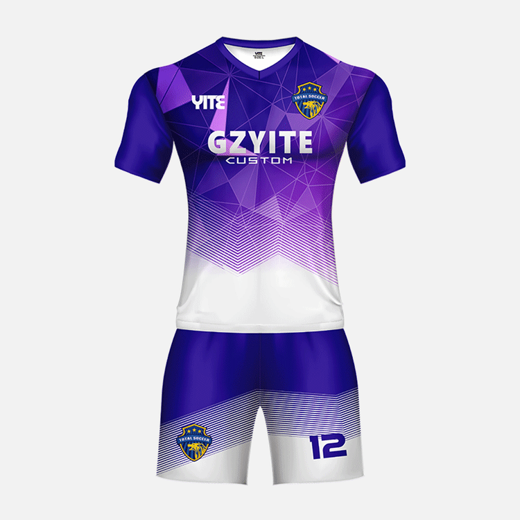 YITE | YTZQ016-White And Purple Soccer Uniforms