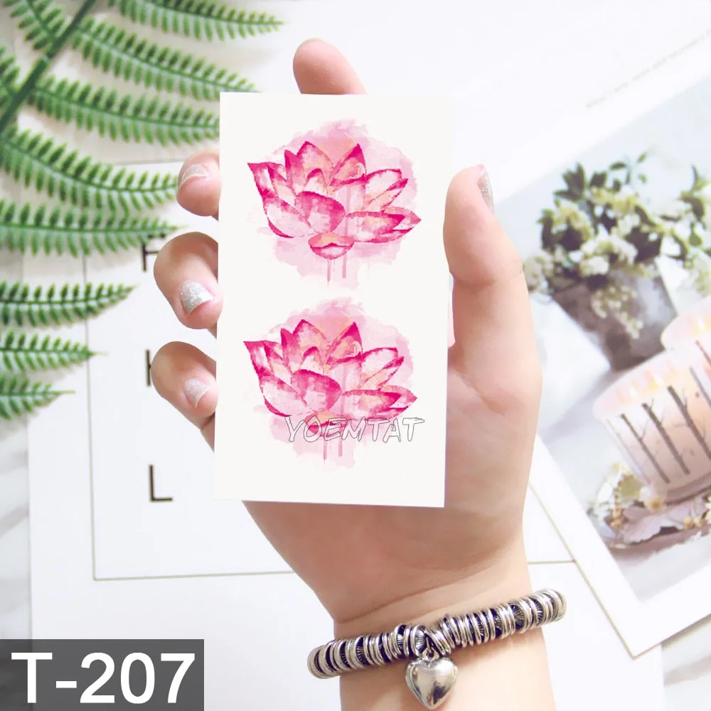 Waterproof Temporary Tattoo Sticker Cute Watercolor Cartoon Design Children Lamp Water Transfer Tatto Marine Man Girl Fake Tatoo
