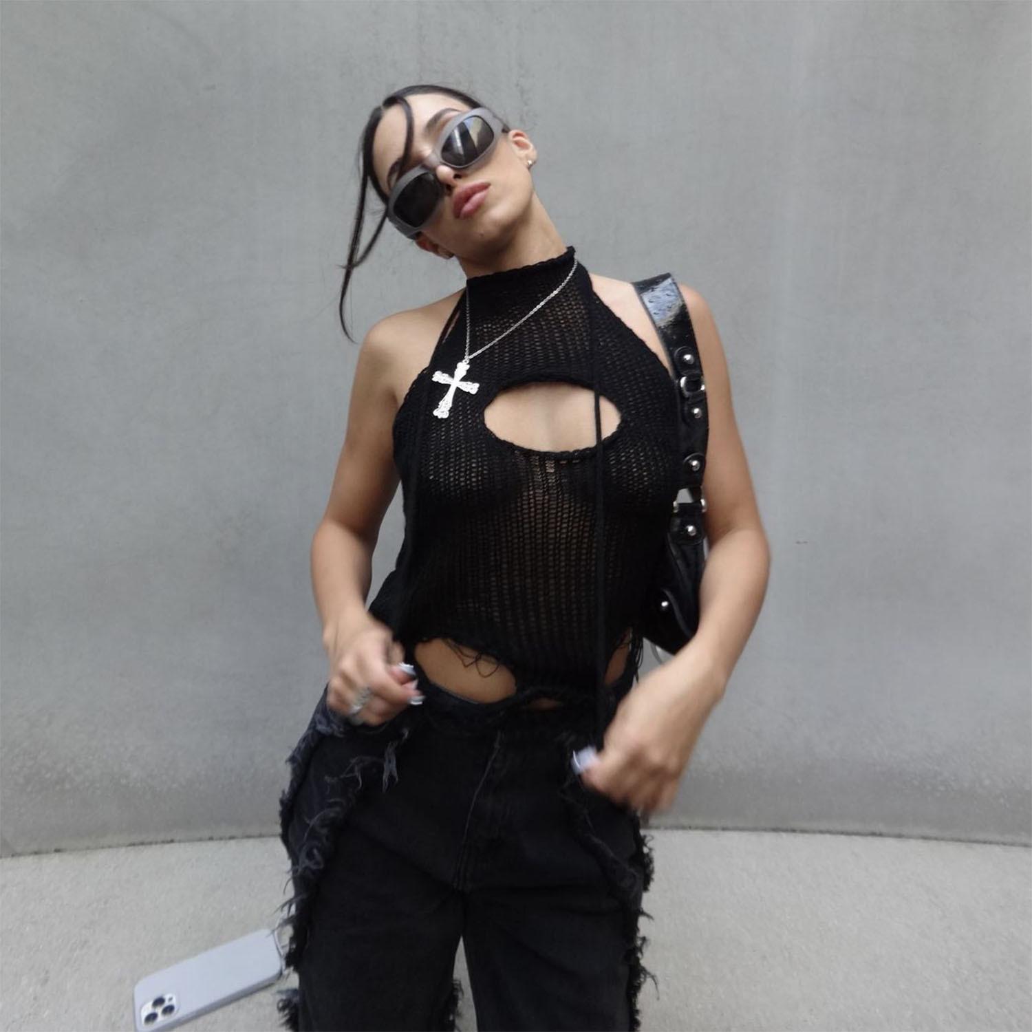 Ootddress Knit Hollow Out For Women Y2k Top Vest Sleeveless Fashion Summer 2025 Knitwear Pullover Crop tops Female Backless Tank Top