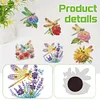 (US Only)6pcs 2D Flat Acrylic Dragonfly DIY Diamond Painting Fridge Magnets Home Decor