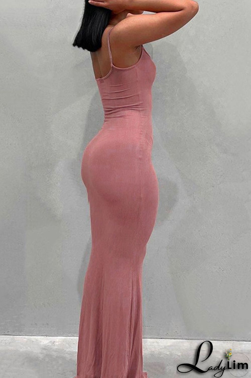 Red Sexy Solid Split Joint Spaghetti Strap Sling Dress Dresses