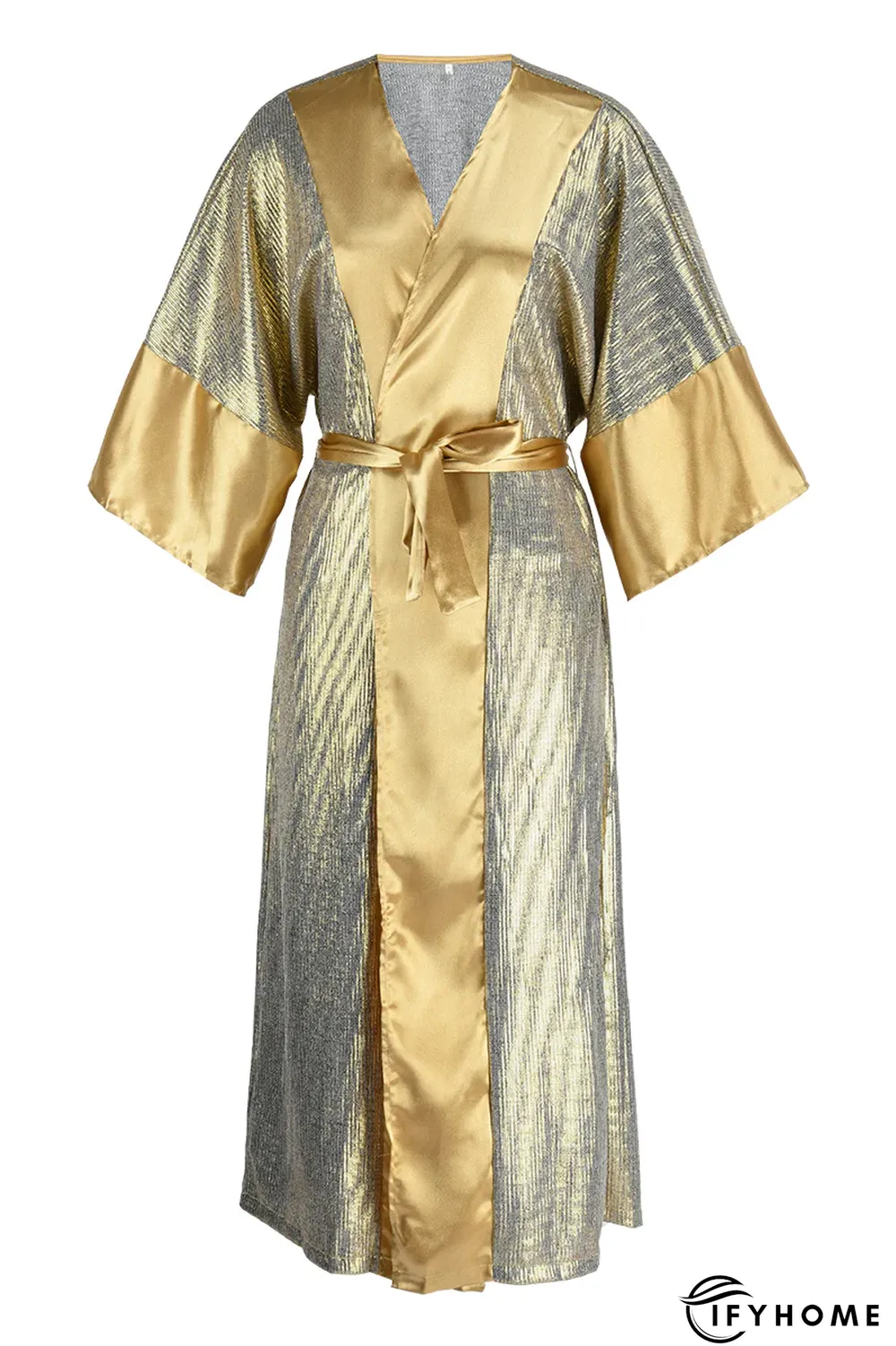 Casual Patchwork Sequins V Neck Waist Skirt Dresses(3 Colors) | IFYHOME