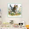 Cat-Partial 11CT Stamped Cross Stitch Bead Embroidery 36*36cm/14.17*14.17in tapestrymarket