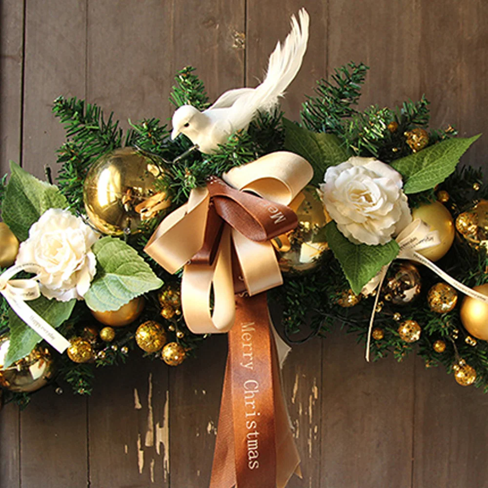 Christmas exquisite horn vine wall hanging home wreath decoration