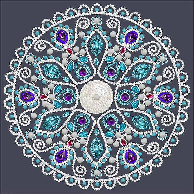 Mandala 30*30CM(Canvas) Partial Round Drill Diamond Painting