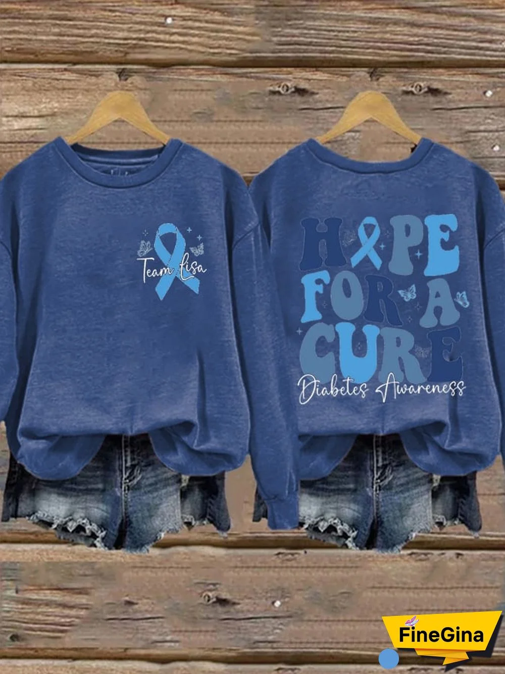 Women's Hope For A Cure Print Long Sleeve Sweatshirt