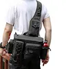 Men Fishing Tackle Backpack with Rod Holder Lure Box Gear Storage Bag Fanny Pack