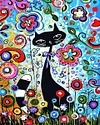 DIY Painting By Numbers | Cartoon black cat