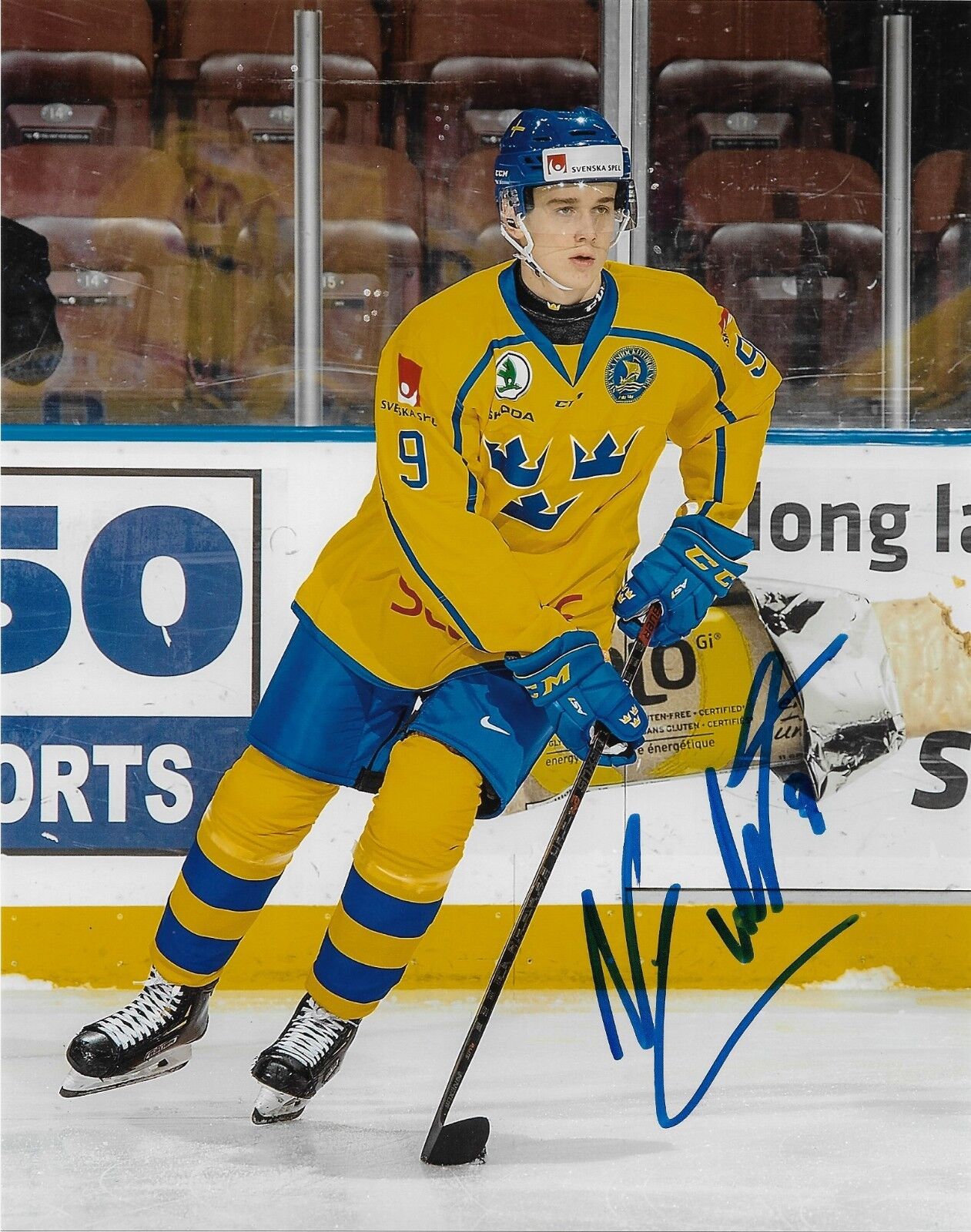 Team Sweden Nils Lundkvist Signed Autographed 8x10 NHL Photo Poster painting COA #4