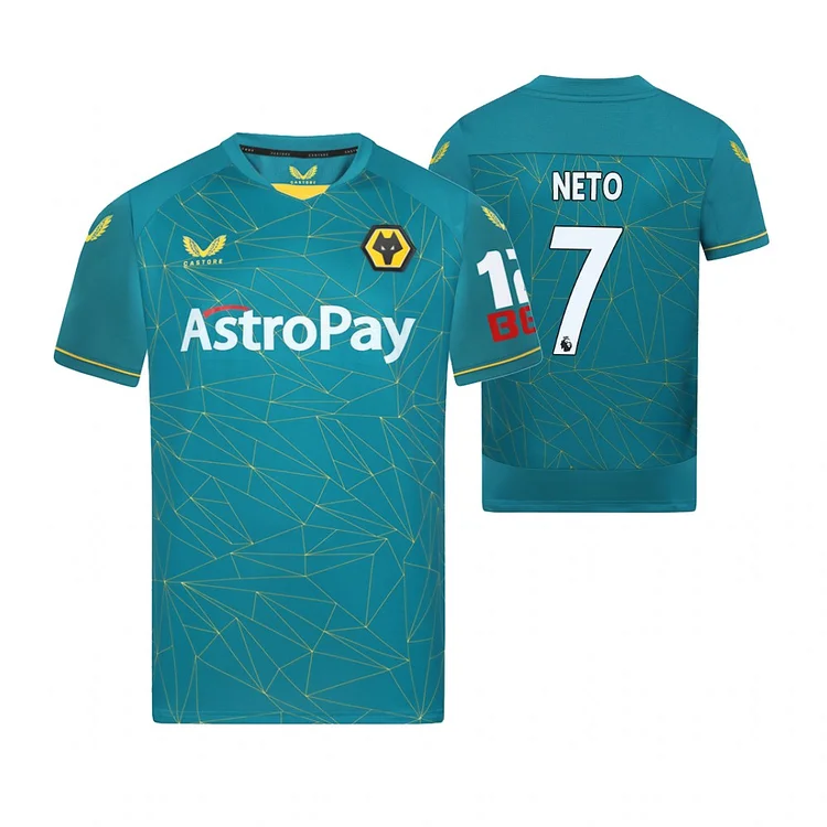 Wolves FC Pedro Neto 7 Away Shirt Kit 2022-2023