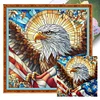 Glass Painting Eagle-11CT Stamped Cross Stitch 45*45cm/17.72*17.72in tapestrymarket