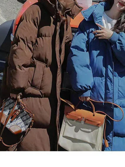 Women Long Sleeve Solid Zipper Loose Down Jacket Coats