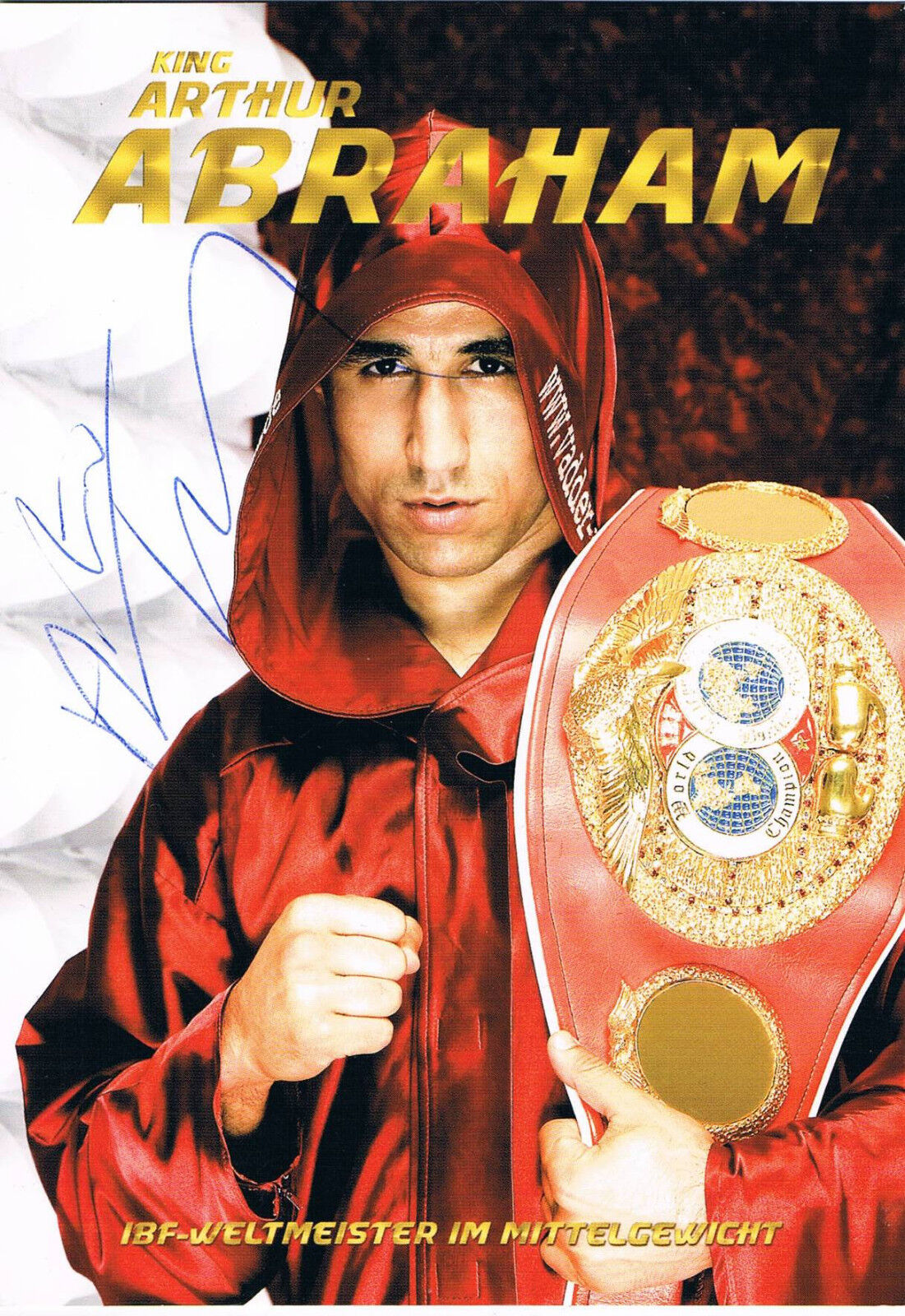 Arthur Abraham 1980- genuine autograph signed 4x6