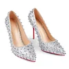 120mm Red Bottom High Heels Party Prom Stiletto Rivets Shoes