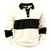 💥 2025 Hot Sale! Men's Button-Up Long Sleeve Striped Pullover Sweatshirt Quarter Zip Going Out Casual Color Block Sweatshirt, For Friends, Husband, Boyfriend Gifts, For Fall