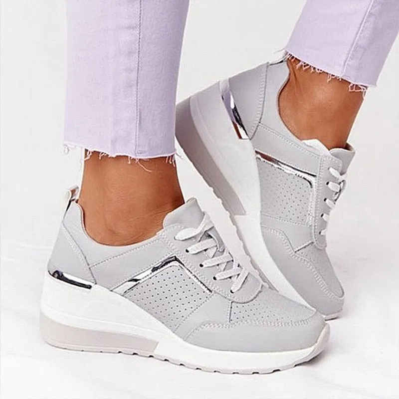 Women Summer Shoes 2021 Spoorts Shoes Women Lace Up Wedge Sports Sneakers Vulcanized Platform Casual Shoes Flats Shoes