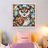 Glass Painting-Owl-11CT Stamped Cross Stitch 40*40cm/15.75*15.75in tapestrymarket
