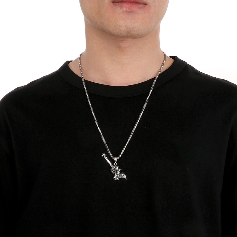 1 Piece 304 Stainless Steel 18K Gold Plated Musical Instrument Skull Pendant