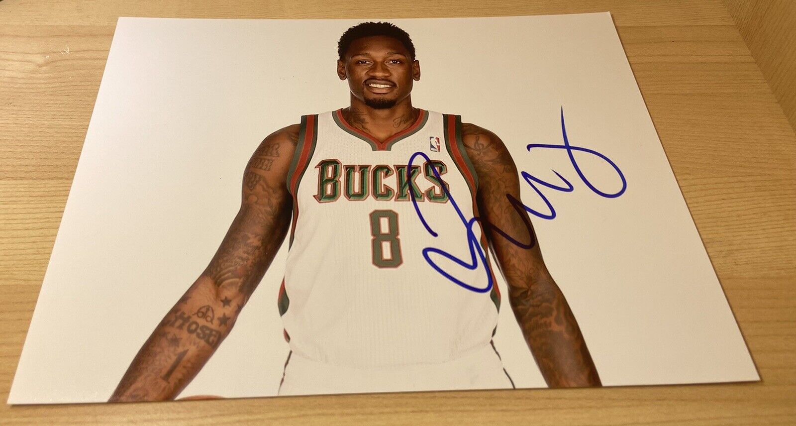 Larry Sanders Bucks Cavaliers Autographed Signed 8X10 Photo Poster painting W/COA