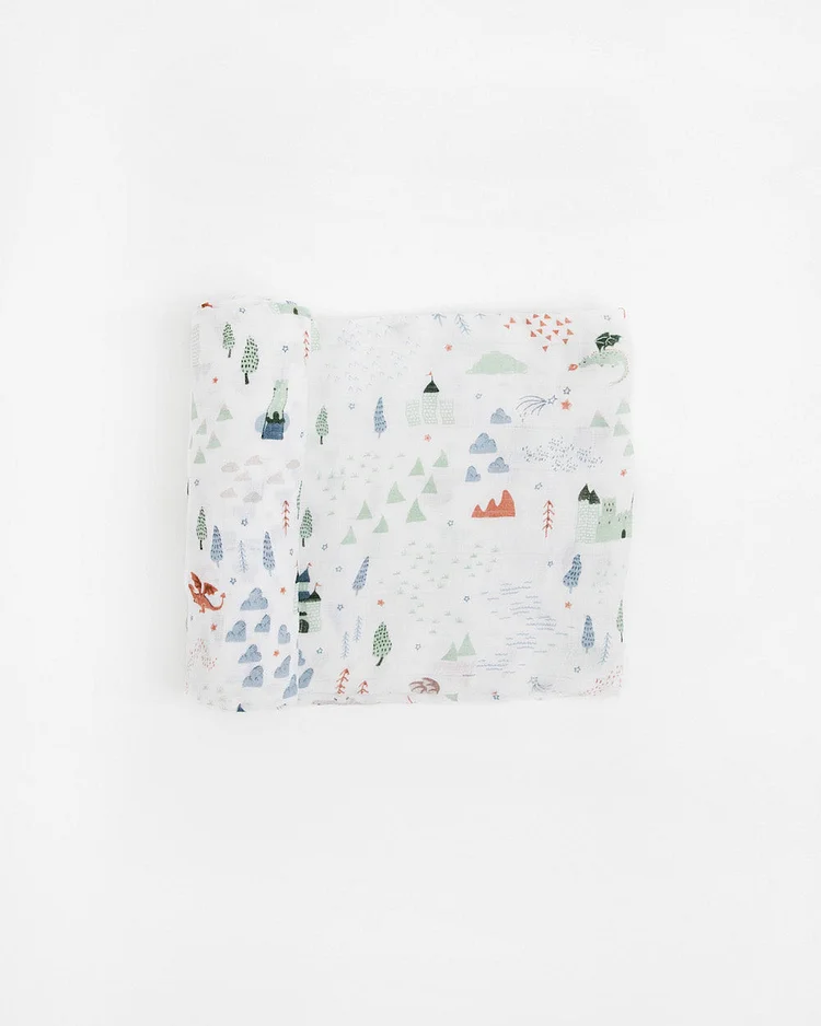 Deluxe Muslin Swaddle Blanket - Dragon Days