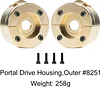 AMK TRX4 TRX6 RC Portal Housing Heavy Brass Weights Mount Diff Cover Counterweight Set for 1/10 RC Crawler TRX-4 TRX4 TRX-6 LCG Upgrade(4pcs,255g)