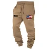 Men's Vintage American Flag Patriotic Elastic Waist Drawstring Jogger Sweatpants by Inlyline