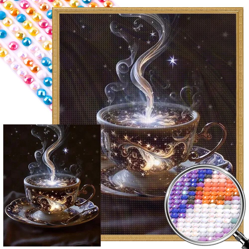 Full Round Partial AB Diamond Painting - Magic Coffee Cup(Canvas|45*55cm)
