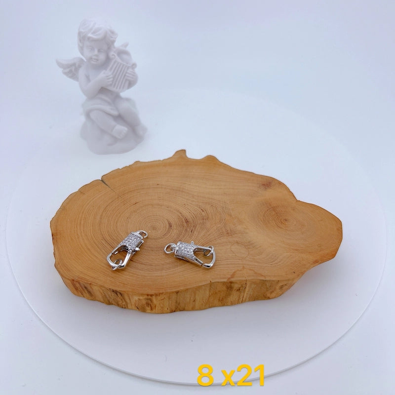 1 Piece 15 * 28mm Copper Zircon Heart Shape Jewelry Buckle Jewelry Accessories