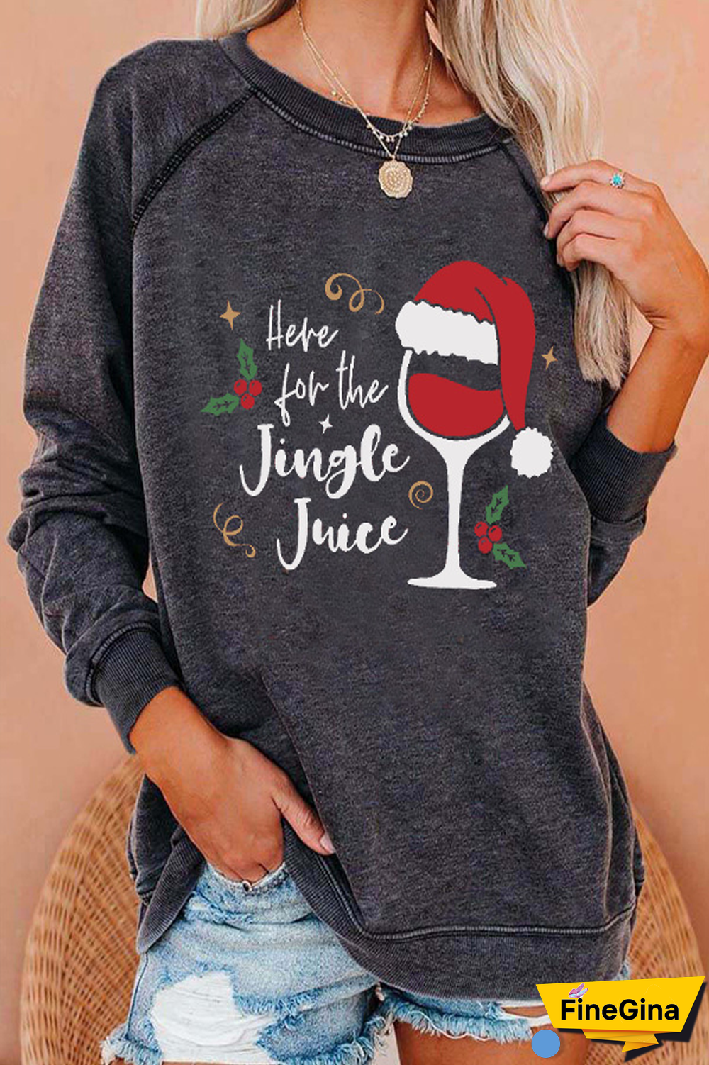 Christmas Letter Print Casual Sweatshirt