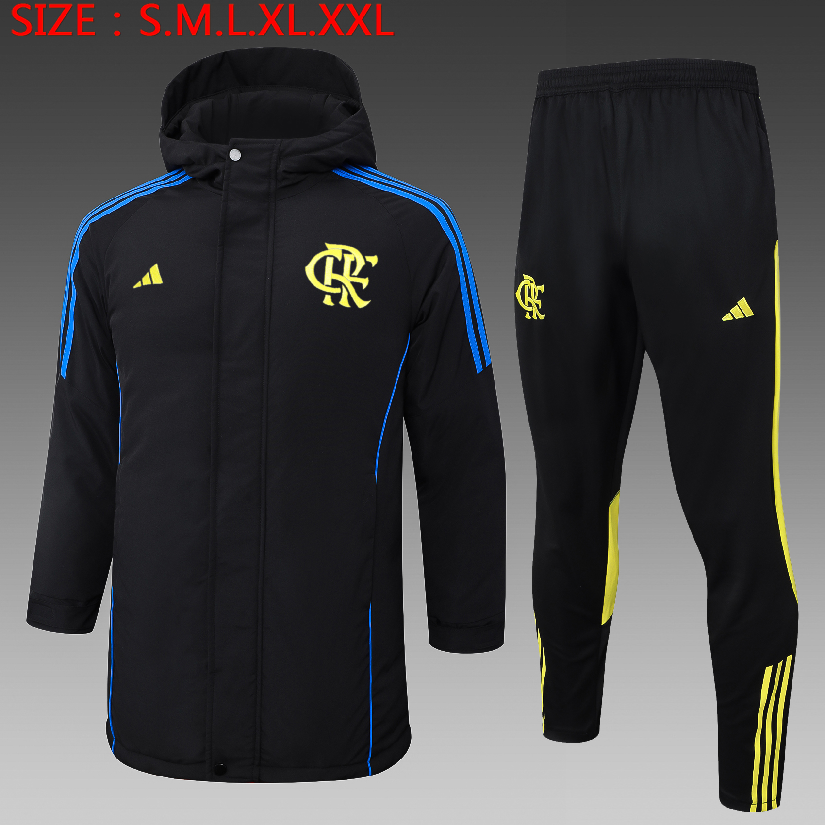2024/2025 Flamengo Cotton Jacket Black Soccer Jersey 